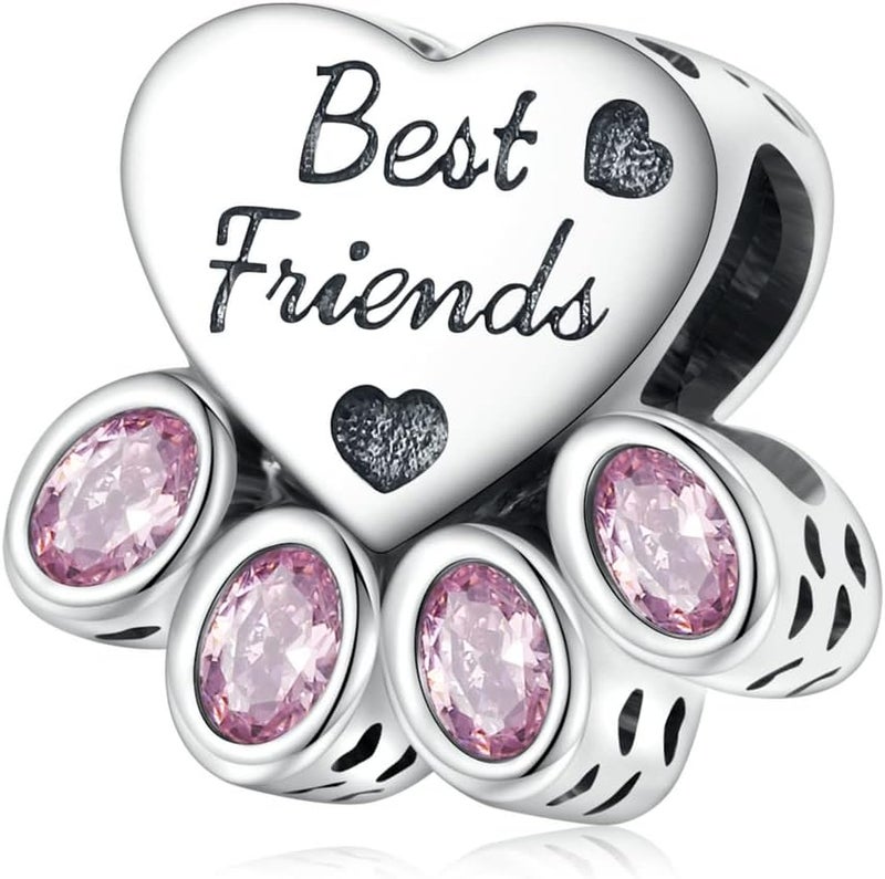 VOROCO Store 925 Sterling Silver Love Heart Charm for Charm Bracelet, Christmas Mother's Day Birthday Perfect Jewelry Gifts for Mom Grandma Daughter Friend Sister - Image 1